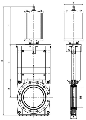 Temperature Range 0-200C Heavy Duty Knife Gate Valve With DIN Design Standard